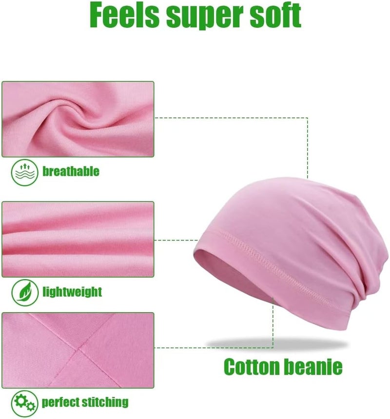 SRLLBBY Lightweight Cotton Beanie, Breathable Thin Sleep Hats, Skull Caps for Running Cycling Hiking Fishing - Image 3